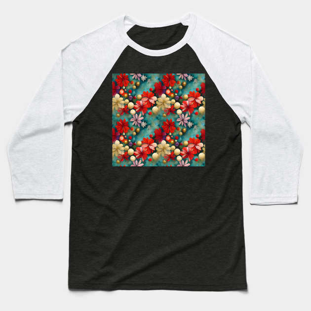 dreamy floral christmas Baseball T-Shirt by Eleam Junie